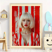  Blonde bob hair woman cinematic portrait  Fotodruck