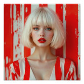 Blonde bob hair woman cinematic portrait Fotodruck (Vorne)
