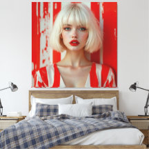  Blonde bob hair woman cinematic portrait 