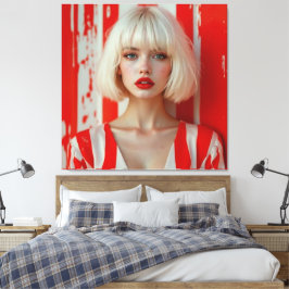  Blonde bob hair woman cinematic portrait  Leinwanddruck