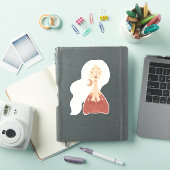 Blonde boho Frau Atmung Affirmation personalisiert Aufkleber (iPad Hülle)