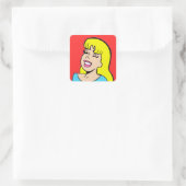 Blonde Bombshell Comic Strickkleber Quadratischer Aufkleber (Tasche)