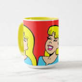 Blonde Bombshell Comic Strip Kaffee Tasse (Vorderseite Links)