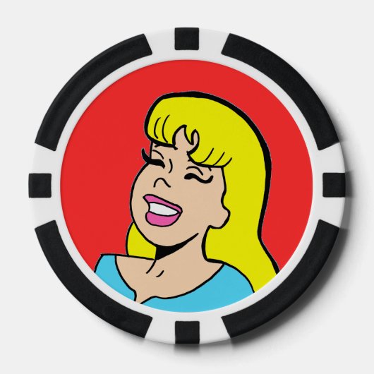 Blonde Bombshell Comic Strip Poker Chip (Vorderseite)