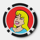 Blonde Bombshell Comic Strip Poker Chip (Rückseite)