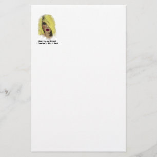 Blonde Bombshell Frau leiht sich einen Kuss Briefpapier