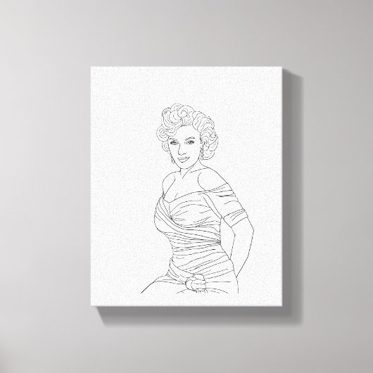 Blonde Bombshell Pinup Girl Coloring Art Leinwanddruck (Vorderseite)