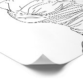 Blonde Bombshell Pinup Girl Colorpage Poster (Ecke)