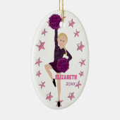 Blonde Borte Pom Gruppe-personalisiertes Andenken Keramik Ornament (Rechts)