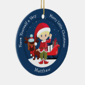 Blonde Boy Elf Keramik Ornament (Rechts)