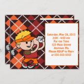 Blonde Boy Golf Geburtstagsparty Einladung (Vorne/Hinten)