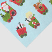 Blonde Boy Riding Weihnachtszug Seidenpapier (Detail)