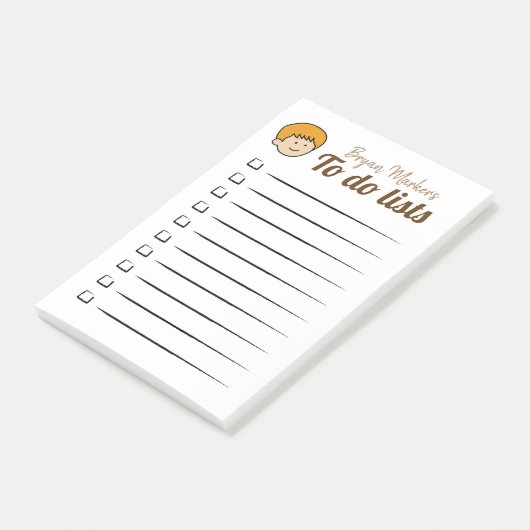 Blonde Boy To do lists Post-it Klebezettel (angewinkelt)