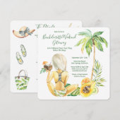 Blonde Braut Junggesellinnenabschied Strand Wochen Einladung (Vorne/Hinten)