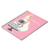 Blonde Bride auf Hochzeitstorte {pink} Notizblock (Linke Seite)