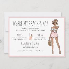 Blonde Bride Bachelorette Beach Party Wochenende Einladung