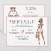 Blonde Bride Bachelorette Beach Party Wochenende Einladung (Vorne/Hinten)