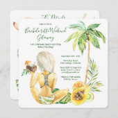 Blonde Bride Bachelorette Beach Weekend Einladung (Vorne/Hinten)
