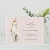 Blonde Bride Bridal Gown Dusche Einladung (Stehend Vorderseite)