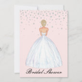 Blonde Bride Illustration Diamond Brautparty Einladung (Vorderseite)