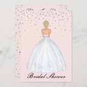 Blonde Bride Illustration Diamond Brautparty Einladung (Vorne/Hinten)