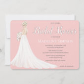 Blonde Bride Wedding Gown Brautparty Einladung (Vorderseite)