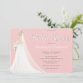 Blonde Bride Wedding Gown Brautparty Einladung (Stehend Vorderseite)