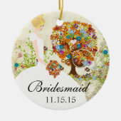 Blonde Bridesmaid gibt Blume Tree Keramikornament (Vorne)