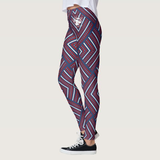 Blonde & Broke - Gemusterte Leggings - Weißes Logo (Links)