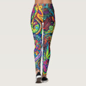 Blonde & Broke - Gemusterte Leggings - Weißes Logo (Rückseite)