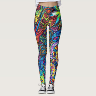 Blonde & Broke - Gemusterte Leggings - Weißes Logo