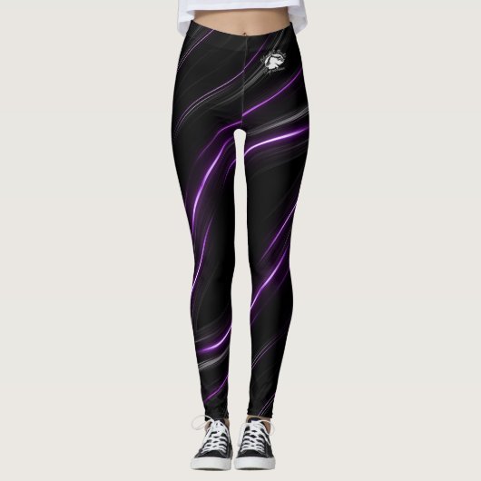 Blonde & Broke - Gemusterte Leggings - Weißes Logo (Vorderseite)