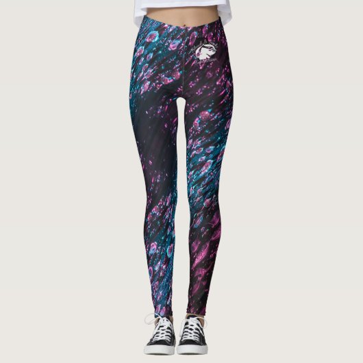 Blonde & Broke - Gemusterte Leggings - Weißes Logo (Vorderseite)