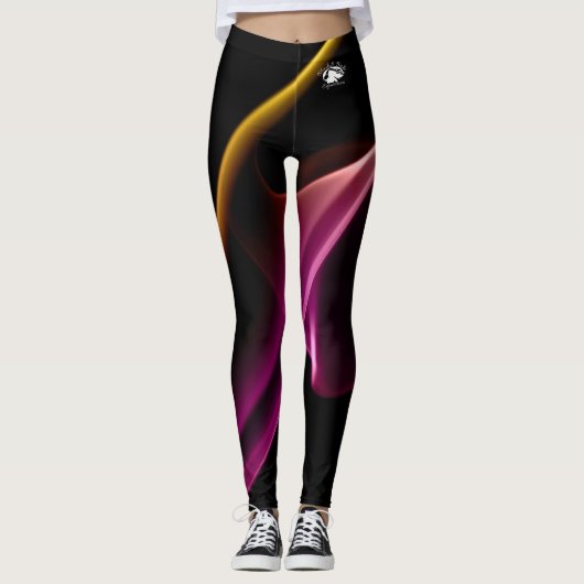 Blonde & Broke - Gemusterte Leggings - Weißes Logo (Vorderseite)