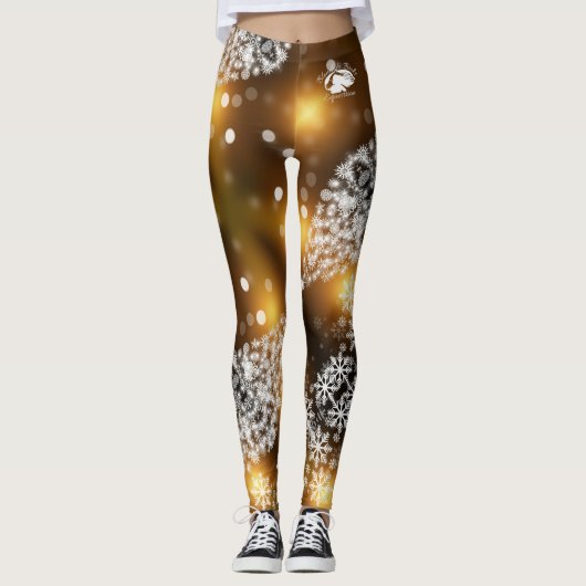 Blonde & Broke - Gemusterte Leggings - Weißes Logo (Vorderseite)