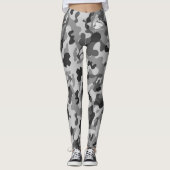 Blonde & Broke - Grau Schwarze Camouflage Leggings (Vorderseite)