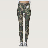 Blonde & Broke - Grünbraune Camouflage Leggings (Vorderseite)