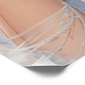 Blonde Button-Up Bride Portrait Floral Hintergrund Poster (Ecke)