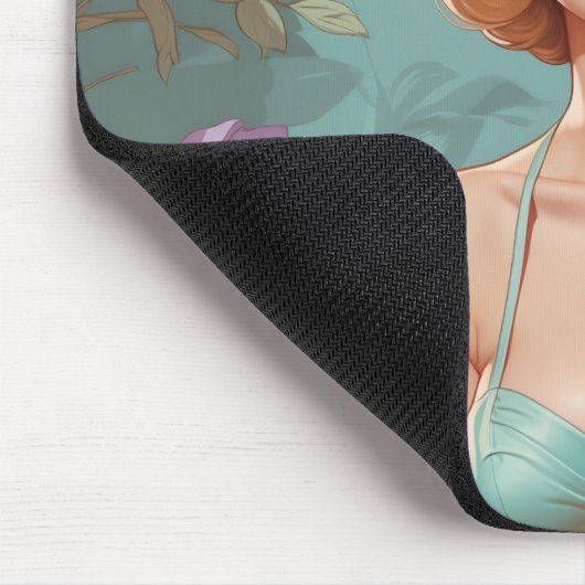 Blonde Button-Up Pastel-Blume Mousepad (Ecke)