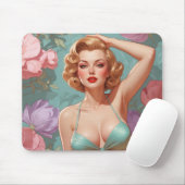 Blonde Button-Up Pastel-Blume Mousepad (Mit Mouse)