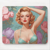Blonde Button-Up Pastel-Blume Mousepad (Vorne)