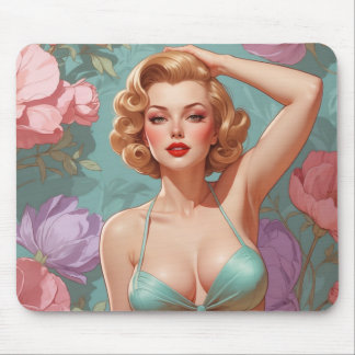 Blonde Button-Up Pastel-Blume Mousepad