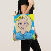 Blonde Cartoon Girl School Student Name Library Tasche (Von Nahem)