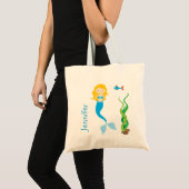 Blonde Cartoon Mermaid Leckerei Bag Tragetasche (Vorderseite (Produkt))