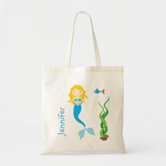 Blonde Cartoon Mermaid Leckerei Bag Tragetasche (Vorne)
