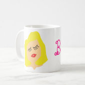 blonde Cartoon Tasse (Vorderseite Links)