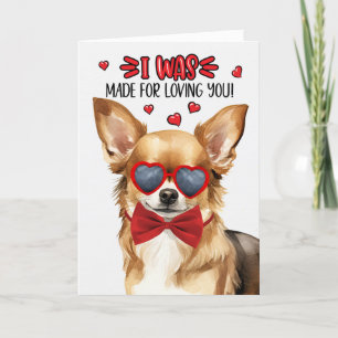 Blonde Chihuahua Made for Love You Valentine Feiertagskarte