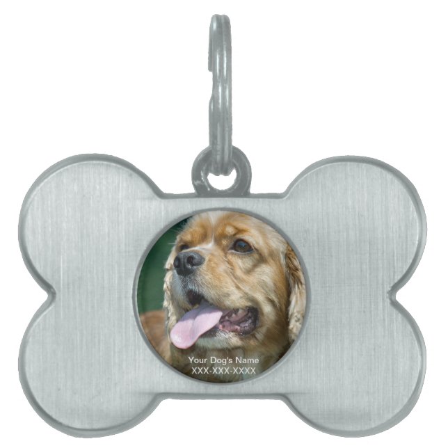 Blonde Cocker, anpassbare Pet-Markierung Tiermarke (Vorderseite)