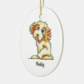 Blonde Cocker Spanel Poodle Mix Personalisiert Keramik Ornament (Links)