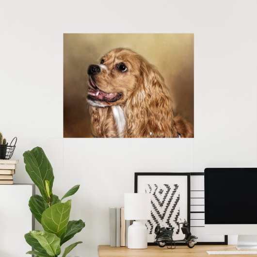 Blonde Cocker Spaniel Poster (Heimbüro)